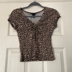 rue 21 cheetah print top with front tie